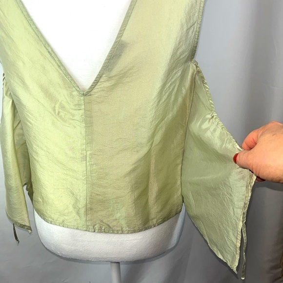 Emporio Armani scoop neck sleeveless silk blouse waist cinch panels Sz S - Picture 13 of 13